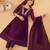 zari sequence embroidered v-neck kurta & trousers with dupatta