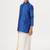 Blue silk blend kurta veshti set - boys
