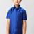 Blue solid cotton short sleeve shirt - boys
