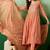 peach floral embroidered a-line kurta with trouser & dupatta