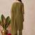 embroidered round neck kurta & trousers with dupatta