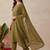 embroidered round neck kurta & trousers with dupatta
