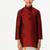 Maroon silk blend kurta with jari dhoti set