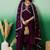 purple embroidered empire anarkali kurta with trousers & dupatta