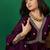 purple embroidered empire anarkali kurta with trousers & dupatta