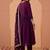 embroidered v-neck alia cut kurta & trousers with dupatta