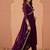 embroidered v-neck alia cut kurta & trousers with dupatta