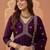 embroidered v-neck alia cut kurta & trousers with dupatta