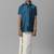Blue silk blend shirt short sleeve - boys-shirts