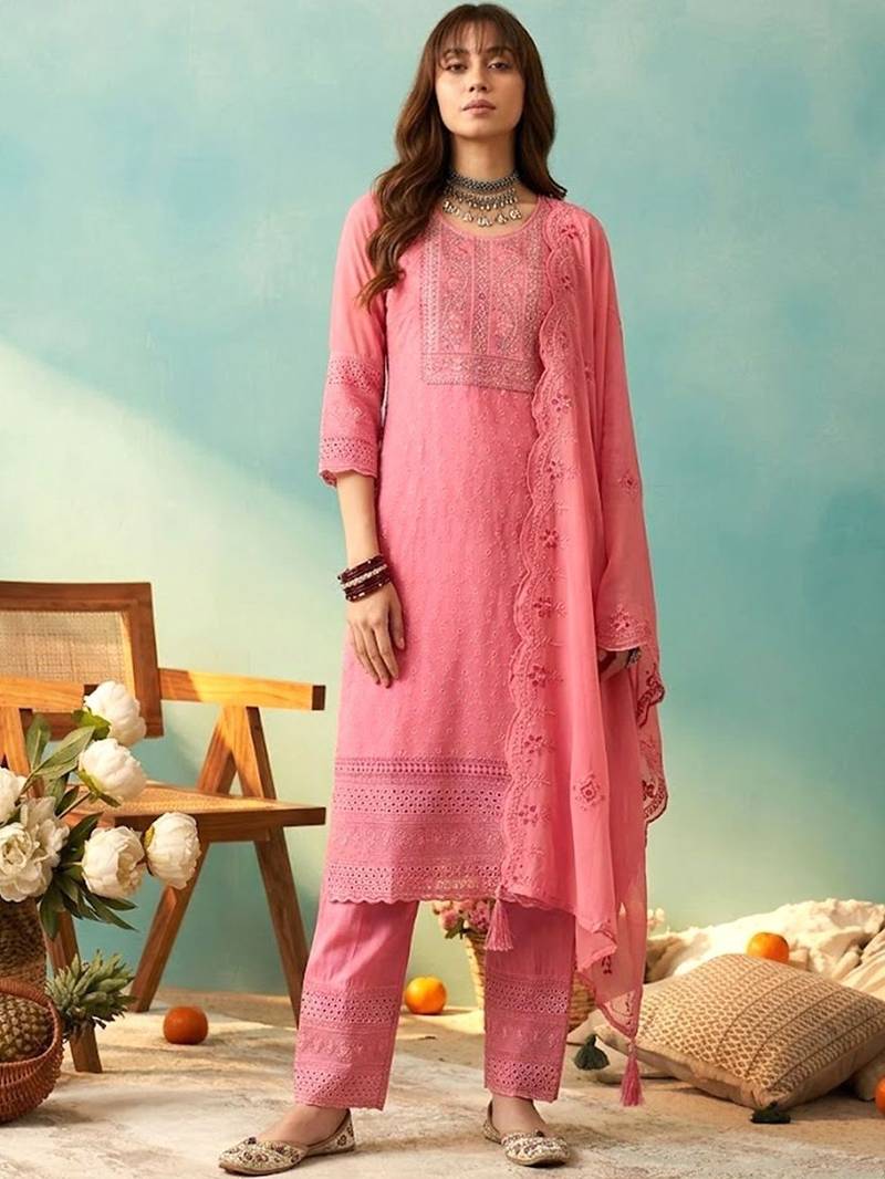 women angrakha sequinned kurti with skirt & with dupatta