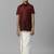 Maroon plain silk blend shirt veshti set - boys shirts