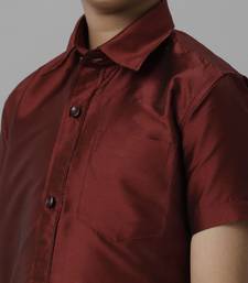 Maroon silk blend shirt