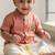 Peach embroidered cotton blend shirt - boys-shirts
