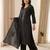 Black colour mal chanderi mirror work kurta palazzo set with organza dupatta