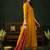 zari embroidered v-neck kurta & trousers with dupatta