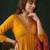 zari embroidered v-neck kurta & trousers with dupatta