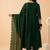 embroidered v-neck kurta & trousers with dupatta
