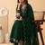 embroidered v-neck kurta & trousers with dupatta