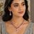Maroon color necklace set with earrings & maang tikka | agate stone | rhodium plated