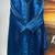 Blue colour mal chanderi mirror work kurta palazzo set with organza dupatta