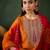 Embroidered anarkali kurta & trousers with dupatta