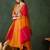 Embroidered anarkali kurta & trousers with dupatta