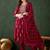 embroidered sequence plated anarkali kurta & palazzo with dupatta