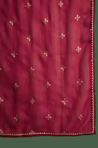 embroidered sequence plated anarkali kurta & palazzo with dupatta
