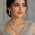 White color necklace set with earrings & maang tikka | agate stone | rhodium plated