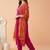 yoke design poly crepe v-neck kurta & trousers with dupatta
