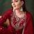 embroidered straight kurta with trousers and dupatta