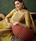 floral embroidered sequinned straight kurta & trouser with dupatta