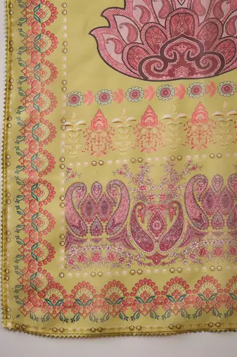 floral embroidered sequinned straight kurta & trouser with dupatta