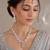 Baby pink color necklace set with earrings & maang tikka | agate stone | rhodium plated