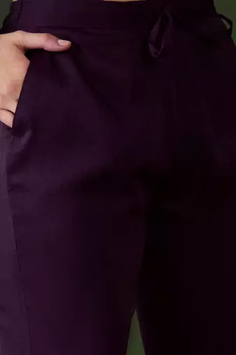 purple floral embroidered zari kurta with trousers & dupatta