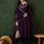 embroidered georgette sweetheart neck anarkali kurta with trousers & dupatta