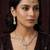 Pink & pista color necklace set with earrings and maang tikka     agate stone, antique gold plating