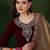 floral embroidered sequinned velvet kurta with trouser & dupatta