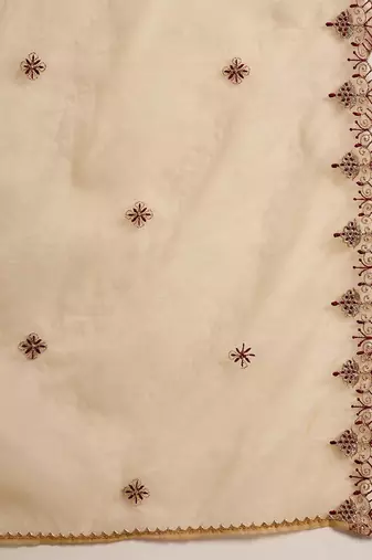 women zari sequence embroidered straight velvet kurta trousers with dupatta