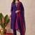 embroidered sweetheart neck kurta & trousers with dupatta