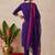 embroidered sweetheart neck kurta & trousers with dupatta