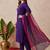 embroidered sweetheart neck kurta & trousers with dupatta