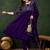 purple floral embroidered regular sequinned georgette kurta & trouser with dupatta