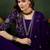 purple floral embroidered regular sequinned georgette kurta & trouser with dupatta
