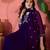 solid floral embroidered a-line pleated empire kurta & trousers with dupatta