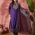 purple floral embroidered round neck straight kurta with trouser and dupatta