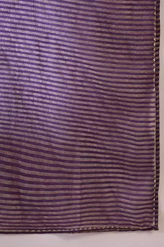 purple floral embroidered round neck straight kurta with trouser and dupatta