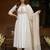 embroidered round neck kurta & trousers with dupatta