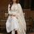embroidered round neck kurta & trousers with dupatta