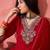 embroidered v-neck  kurta sets